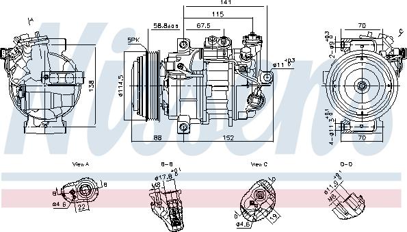 Nissens 891101 - Компрессор кондиционера autodnr.net