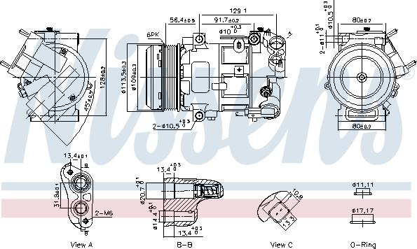 Nissens 891103 - Компресор, кондиціонер autocars.com.ua