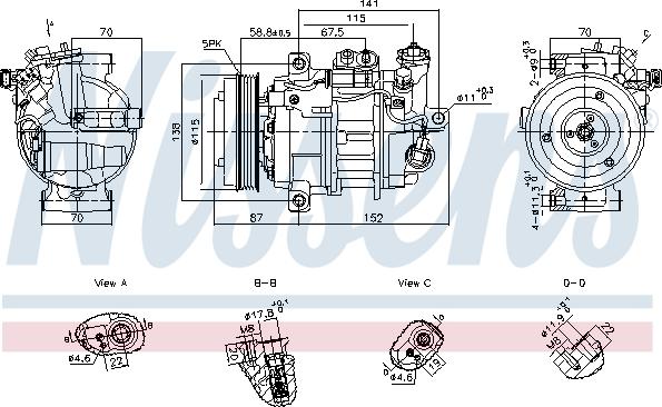 Nissens 891108 - Компресор, кондиціонер autocars.com.ua