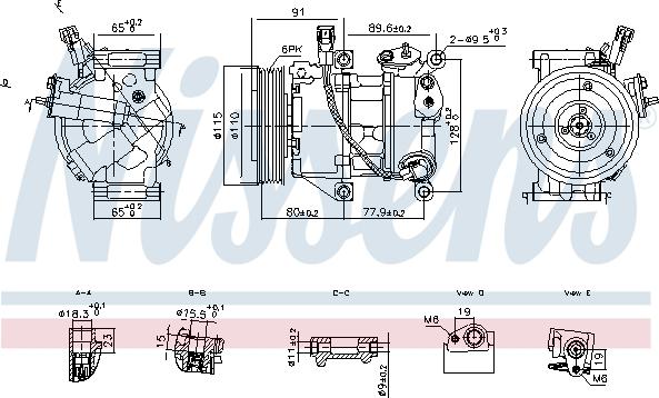 Nissens 891114 - Компрессор кондиционера avtokuzovplus.com.ua