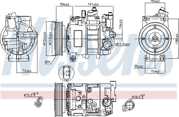 Nissens 89111 - Компресор, кондиціонер autocars.com.ua