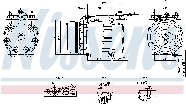 NISSENS 891146 - Компресор, кондиціонер autocars.com.ua