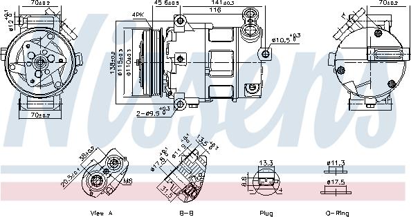 Nissens 891152 - Компресор, кондиціонер autocars.com.ua