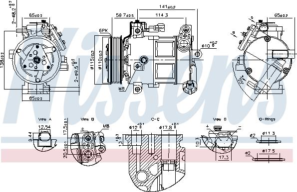 Nissens 891186 - Компрессор кондиционера avtokuzovplus.com.ua