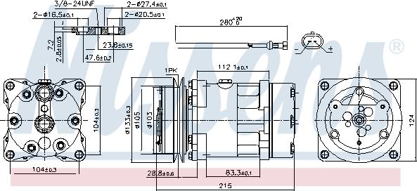 Nissens 891197 - Компресор, кондиціонер autocars.com.ua