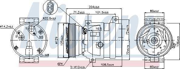 Nissens 89121 - Компресор, кондиціонер autocars.com.ua