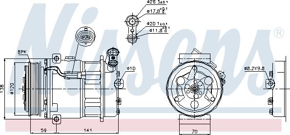 Nissens 89124 - Компресор, кондиціонер autocars.com.ua