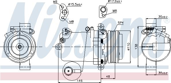 Nissens 89133 - Компрессор кондиционера avtokuzovplus.com.ua