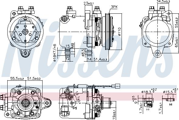 Nissens 89163 - Компрессор кондиционера avtokuzovplus.com.ua