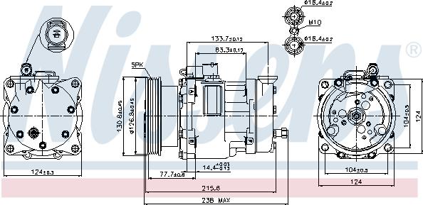 Nissens 89187 - Компресор, кондиціонер autocars.com.ua