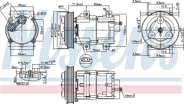 Nissens 89190 - Компресор, кондиціонер autocars.com.ua