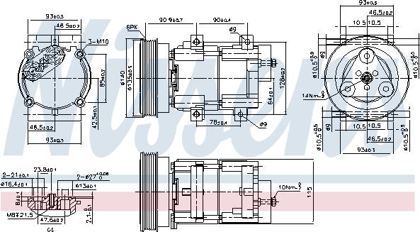 Nissens 89191 - Компресор, кондиціонер autocars.com.ua