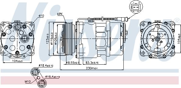 Nissens 89192 - Компресор, кондиціонер autocars.com.ua