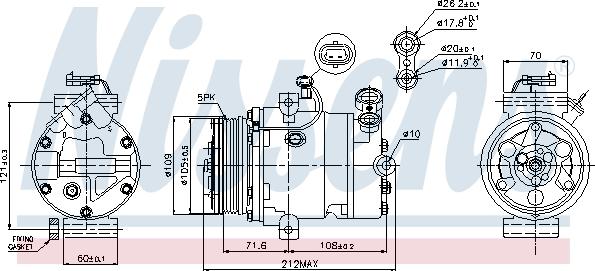 Nissens 89196 - Компрессор кондиционера avtokuzovplus.com.ua