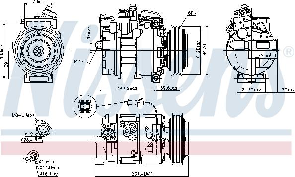 Nissens 89208 - Компрессор кондиционера avtokuzovplus.com.ua