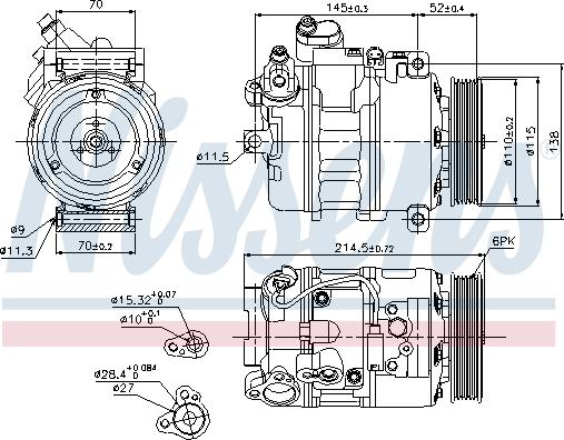 Nissens 89214 - Компресор, кондиціонер autocars.com.ua