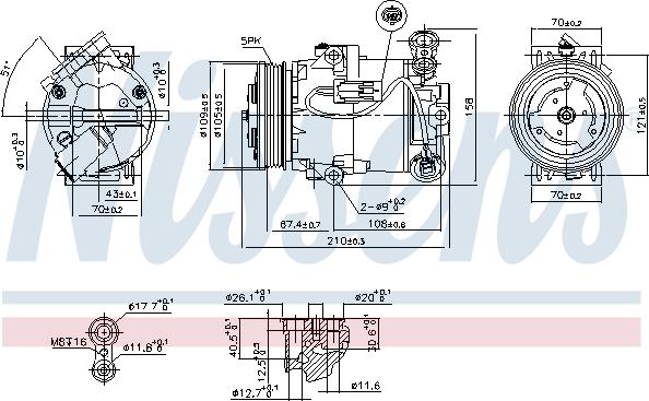 Nissens 89215 - Компрессор кондиционера avtokuzovplus.com.ua