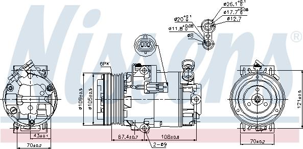 Nissens 89222 - Компрессор кондиционера avtokuzovplus.com.ua