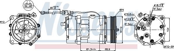 Nissens 89224 - Компрессор кондиционера avtokuzovplus.com.ua