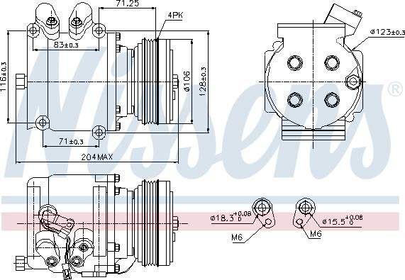 Nissens 89226 - Компрессор кондиционера autodnr.net