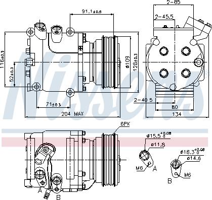 Nissens 89233 - Компресор кондицiонера autocars.com.ua