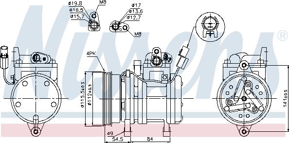 Nissens 89255 - Компресор, кондиціонер autocars.com.ua