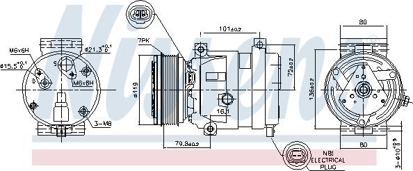 Nissens 89267 - Компресор, кондиціонер autocars.com.ua