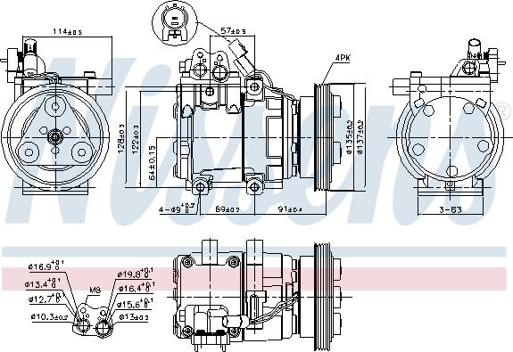 Nissens 89274 - Компресор, кондиціонер autocars.com.ua