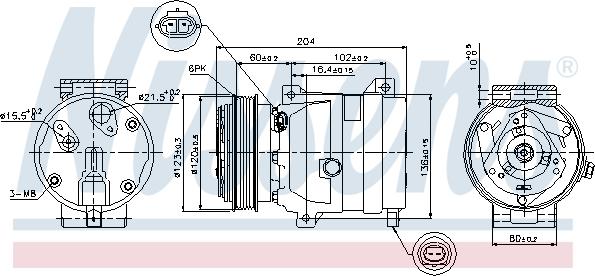 Nissens 89281 - Компресор, кондиціонер autocars.com.ua