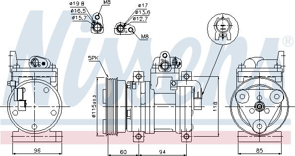 Nissens 89302 - Компрессор кондиционера avtokuzovplus.com.ua