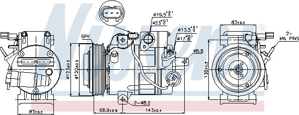 Nissens 89304 - Компресор, кондиціонер autocars.com.ua