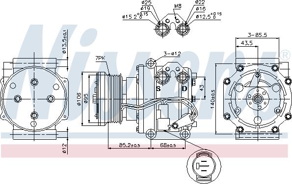 Nissens 89331 - Компресор, кондиціонер autocars.com.ua