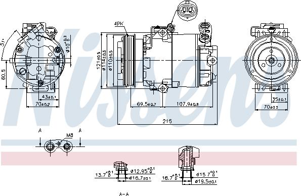 Nissens 89333 - Компресор, кондиціонер autocars.com.ua