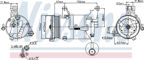 Nissens 89340 - Компресор, кондиціонер autocars.com.ua