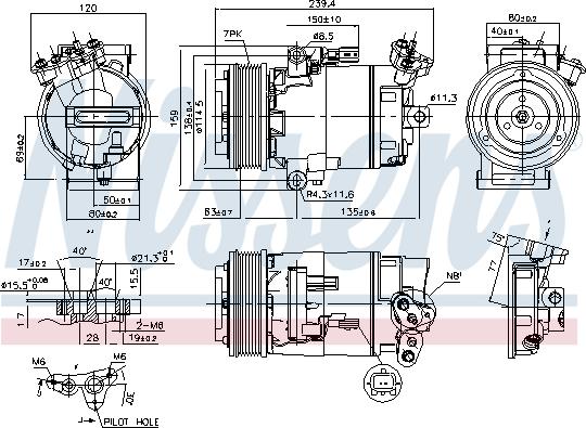 Nissens 89346 - Компресор, кондиціонер autocars.com.ua