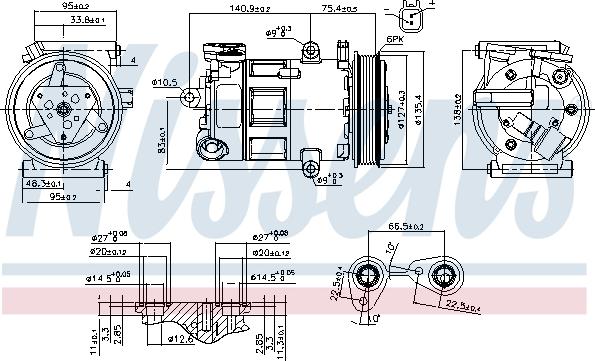 Nissens 89348 - Компрессор кондиционера avtokuzovplus.com.ua