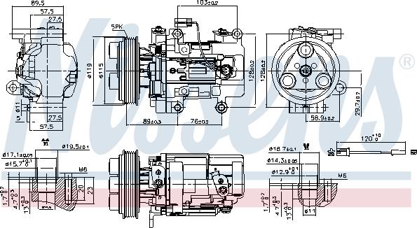 Nissens 89351 - Компресор, кондиціонер autocars.com.ua