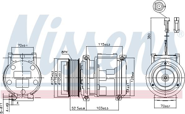 Nissens 89355 - Компрессор кондиционера avtokuzovplus.com.ua