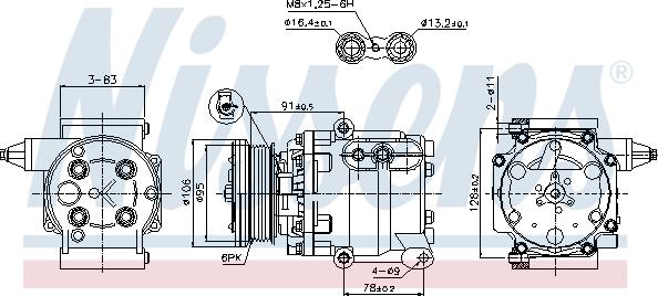 Nissens 89358 - Компрессор кондиционера avtokuzovplus.com.ua