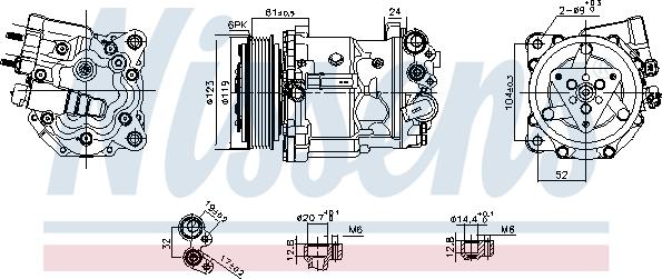 Nissens 89398 - Компресор, кондиціонер autocars.com.ua