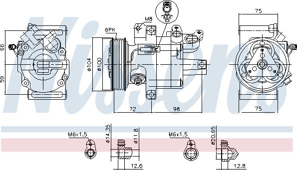 Nissens 89399 - Компресор, кондиціонер autocars.com.ua