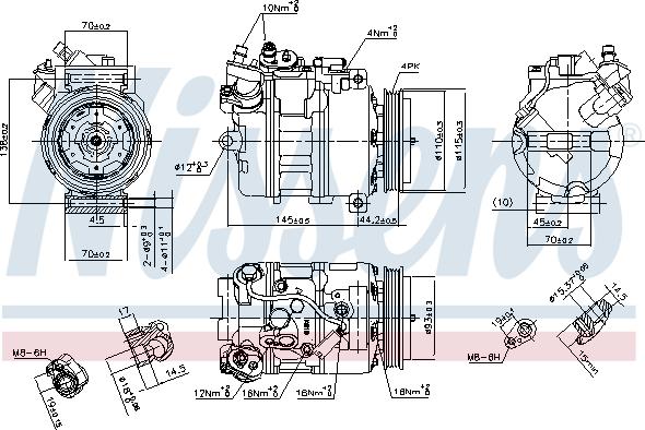 Nissens 89417 - Компресор, кондиціонер autocars.com.ua