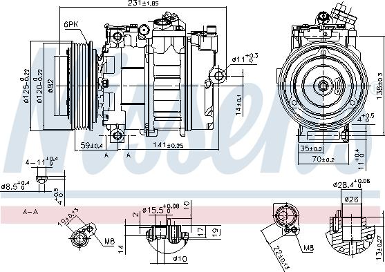 Nissens 89487 - Компресор, кондиціонер autocars.com.ua