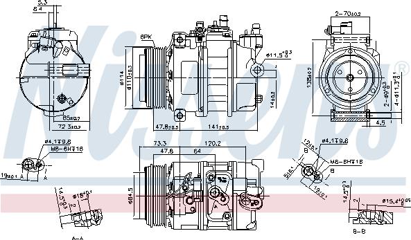 Nissens 89496 - Компрессор кондиционера avtokuzovplus.com.ua