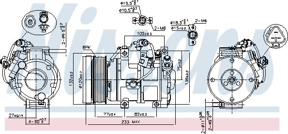 Nissens 89511 - Компресор, кондиціонер autocars.com.ua