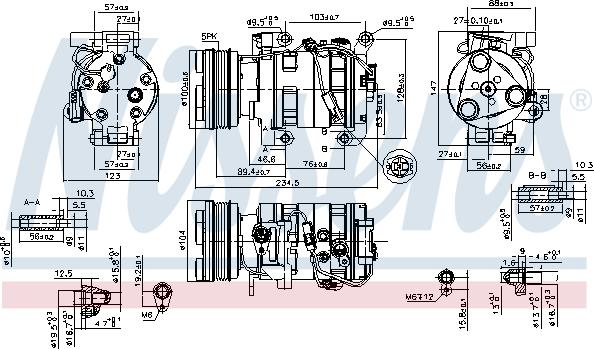 Nissens 89550 - Компресор, кондиціонер autocars.com.ua