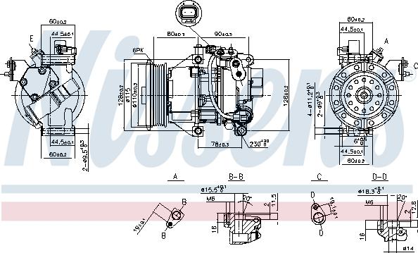 Nissens 89554 - Компрессор кондиционера avtokuzovplus.com.ua