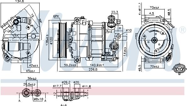 Nissens 89584 - Компресор, кондиціонер autocars.com.ua