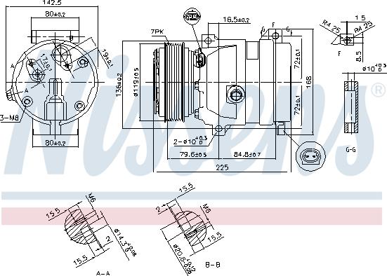 Nissens 89587 - Компресор, кондиціонер autocars.com.ua