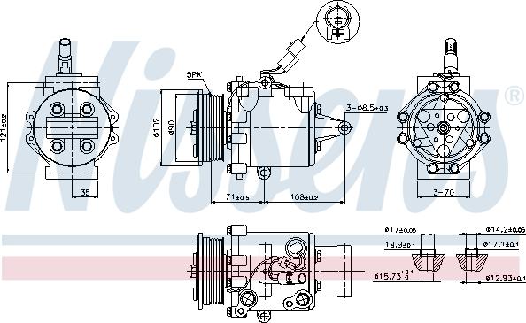 Nissens 89591 - Компресор, кондиціонер autocars.com.ua